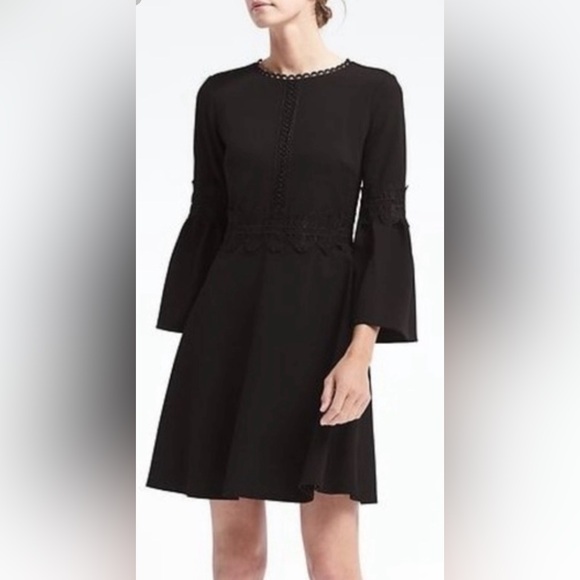 Banana Republic Black Long Sleeve Dress - Picture 2 of 8